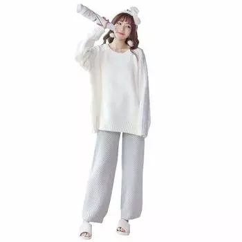 Домашняя одежда Пижама Топы Длинные штаны Комплект из 2 предметов QW7315 [Luanna Jenna] Женский