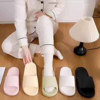 Домашняя платформа тапочки из ЭВА обувь для гостиниц односложные тапочки для ванной нескользящие наступающие на дерьмо износостойкие туфли 36-37 светло-желтого