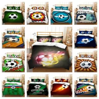Домашняя постельная одежда 2/3 Psc 3D футбольное постельное белье современный модный комплект пододеяльников домашний текстиль UK Single 135x200cm