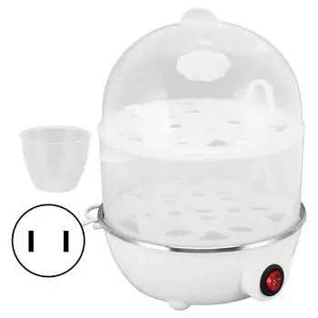 Домашняя яйцеварка 350 Вт 2 слоя 14 шт. яиц за раз автоматическое отключение питания безопасная прочная яйцеварка из полипропилена с белый