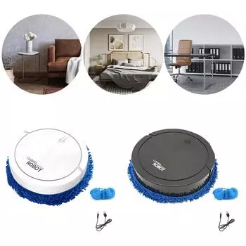 Домашняя швабра для мытья полов с зарядкой от USB, беспроводная машина для сухой и влажной уборки для ежедневной уборки шерсти домашних животных, грязных следов чёрный