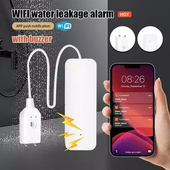 Домашняя сигнализация Tuya Сигнализация утечки воды Независимый WIFI/ Датчик утечки воды Детектор оповещения о затоплении Система безопасности перелива