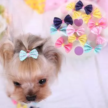Домашняя собака, щенок, косметические принадлежности, заколка для волос, бант, заколки для волос, заколки для волос, банты-бабочки