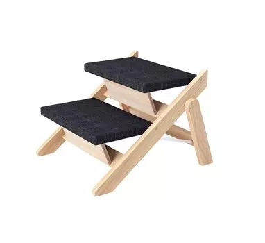 Домашняя собака, сделанная из натурального угла, поставляется с удобными для собак ступеньками, ступеньками, деревом, регулируемыми, складными, с нескользящим ковриком, магазин, (Цвет дерева, М, 1)