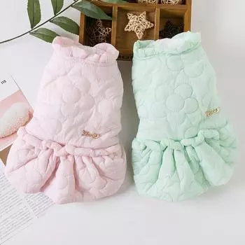 Домашняя собака, собака, кошка, плюшевый бишон, мальтийская болонка, маленькая собака, утолщенная одежда, флисовое платье XS