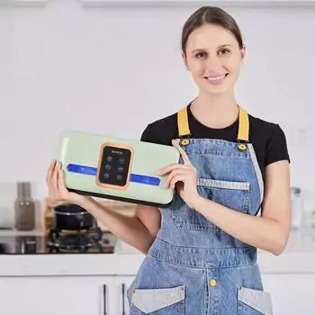 Домашняя вакуумная упаковочная машина 1 шт., небольшая автоматическая упаковочная машина для пищевых продуктов, стерилизация, консервация, компрессионная упаковочная машина зелёный