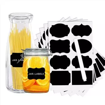 Домашняя водонепроницаемая классная доска, банка для варенья, бирки для бутылок, этикетки для доски, маркер, ручка, этикетки, наклейки 8pcs & a pen