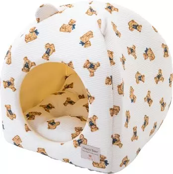 Dome bed with ears Kuma Waffle pet bed 168-6169A1