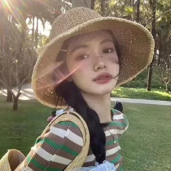 Dome straw hollow breathable straw hat women s summer sunshade sunscreen bucket hat beach outing versatile sunshade basin hat Average size (55-59cm) хаки