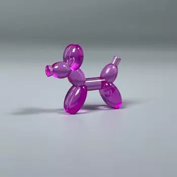 Domestic Small Particles Building Blocks Doll Handheld Accessories 35692 Clown Balloon Dog Jeff Koons Compatible 1 Blast Dog Transparent Rose