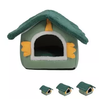 Домик для домашних животных, мягкая теплая кровать для кошек, пещера, съемный уютный домик для собак, хомяков, кроликов, енотов, скунсов M