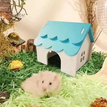 Домик для хомяка, игрушечный домик для домашних животных, убежище для мелких животных с пористой конструкцией, вентилируемое безопасное место гнездования для хомяков, золотых медведей, белок розовый
