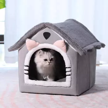Домик для кошачьей кровати, полузакрытое гнездо для маленьких собак, котят, щенков, кошек S