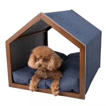 Домик для питомца для кошек и собак Emur, джинсовая ткань, моющийся домик для питомца, подушка для питомца, простая сборка, использование в помещении Nedokko джинсовый