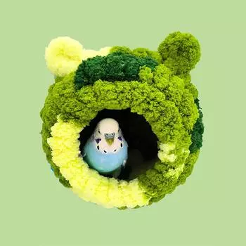 Домик для разведения птиц, попугаев Хижина для попугаев Домик-кровать для конуров, волнистых попугаев, попугаев, корелл, неразлучников, канареек, маленьких хомяков One Size зелёный