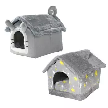 Домик для собак MAITA, уютная кровать для домашних животных, зимняя теплая спальная кровать в виде пещерного гнезда для кошек и собак S красный