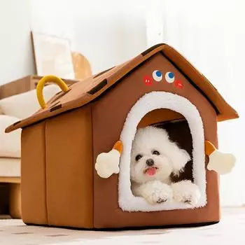 Домик-гнездо Трехмерные маленькие руки и глаза Маленькие средние и большие собаки и кошки Осень и зима Закрытый домик для собак и кошачье гнездо S 40*32*32cm