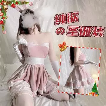 Рождественское платье Domila Женское Хэллоуин Милый кролик Сексуальный костюм униформа Новогодний боевой костюм Костюм для сценического выступления average size (80~ 65kg)