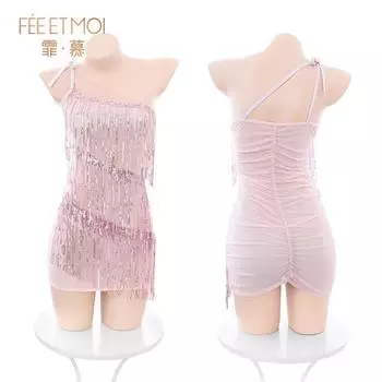 Юбка с бахромой и пайетками для танцевального зала Domila 6377 Сексуальное нижнее белье Сексуальная прозрачная пряжа Танцевальная форма 20 шт./пакет M