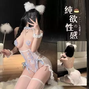 Новая грудь Домилы Искушение с открытой промежностью Вышитый цветок Свадебный комплект-боди Сексуальное нижнее белье Сексуальные голые ягодицы Бесплатно average size [80-60kg]