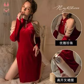 Новое модное новое китайское ципао с запахом сбоку от Домилы, сексуальные ягодицы, темперамент имперской сестры, униформа с воротником average size