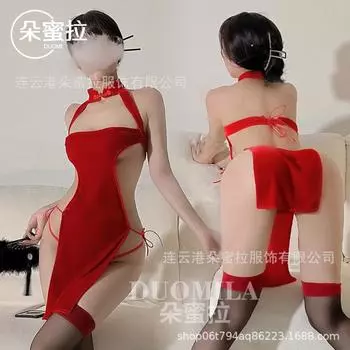 Домила Сексуальная одежда Бархатное ципао Сексуальное нижнее белье Униформа Одежда для страсти Соблазнительная сексуальная одежда F336 One size