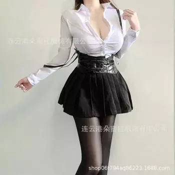 Domila Сексуальное женское белье, сексуальные обтягивающие ягодицы, секретарь OL Униформа Соблазнение Учитель Костюм Ночной клуб Оптовая S