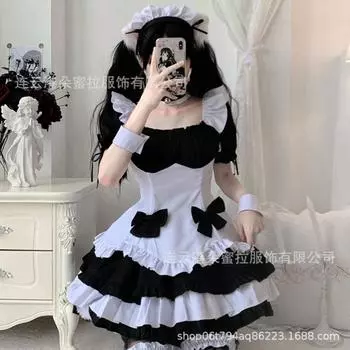 Домила Сексуальное Женское Белье Сексуальное Перспектива Плечо Лолита Грибок Кружева Горничная Униформа Костюм Соблазнение S