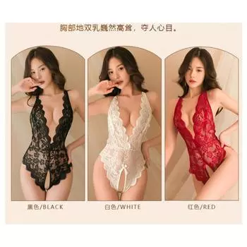 Domila Сексуальное кружевное боди-комбинация, соблазнение, сексуальный открытый комбинезон, горячая пижама, женский костюм-униформа на спине M (average size)
