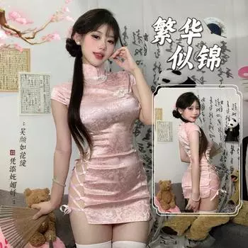 Domila Сексуальное нижнее белье Ретро Жаккард Сексуальное Классическое Ципао Униформа Соблазнительная Пижама Горячий Костюм Страсти M