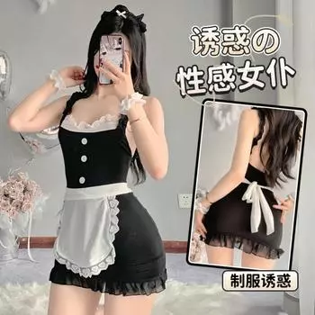 Domila Сексуальное нижнее белье Сексуальный пояс для чулок Низкий вырез Кружевная юбка Кружево Милая Красивая Женщина Служанка Бесплатная форма F503 M (80~ 55kg)