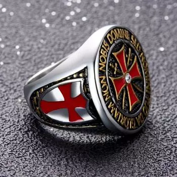 Domineering Templar Cross английский преувеличенный мужской;кольцо с бриллиантом в подарок 7