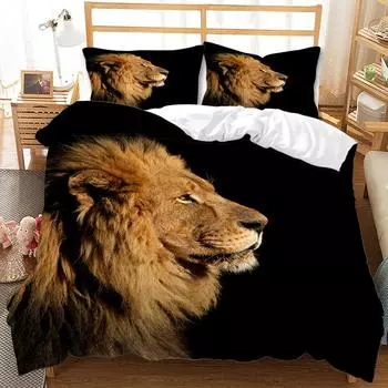 Domineering Tiger Animal Printing Bed Three-Piece 3D Digital Printing Kit 135 * 200 (two-piece set) 90g