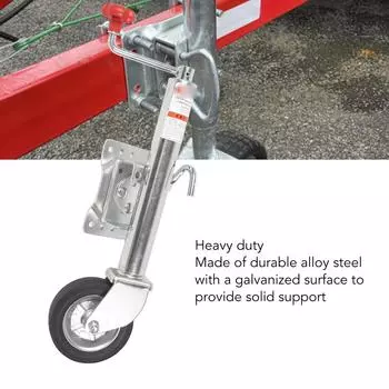 Домкрат для прицепа, 1200 фунтов, 6 дюймов, регулируемый, стабильный, для тяжелых условий эксплуатации, поворотный домкрат для прицепа для квадроциклов, UTV, яхт, автофургонов, железное колесо с резиновым покрытием