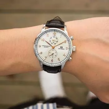 Don Bosco DB291 Chronograph Style Multifunction Men s Leather Wrist Fashion Watch Tugi, корейские популярные часы