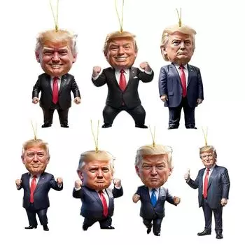 Дональд Трамп Рождественская подвеска подвесное украшение забавные 2D акриловые рождественские украшения Трамп подвески на елку украшения 1