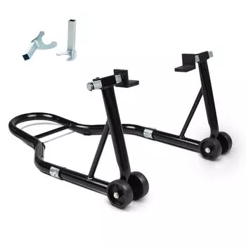Donext Bike Rear Maintenance для грузоподъемности заднего колеса поставляется с черной стойкой L-типа U, стойка, техническое обслуживание, 340 кг, 750 фунтов, ролики и тип, чёрный