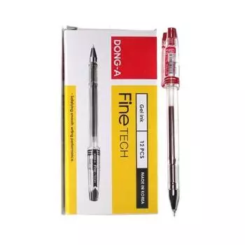 DONG-A Fine-Tech Gel Ink Rollerball Pen, 0,3 мм, коробка для дюжины, КРАСНАЯ