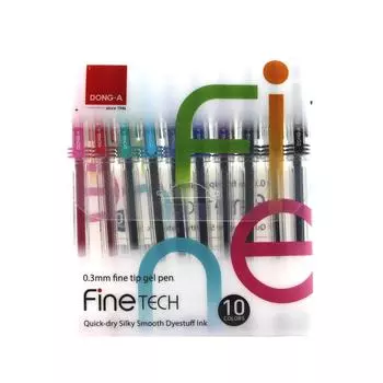 DONG-A New Fine-Tech Excellent Writing 0,3 мм гелевые чернильные ручки (10 цветов) от Dong A