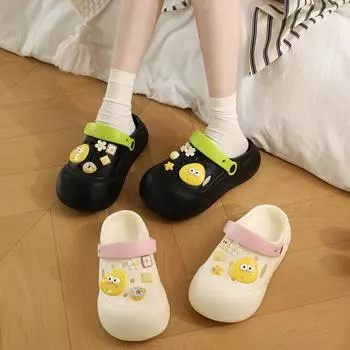 Dong Shoes, женские сырные летние 2024, новые милые нескользящие пляжные тапочки на толстой подошве Baotou, крутые женские тапочки 35 белый