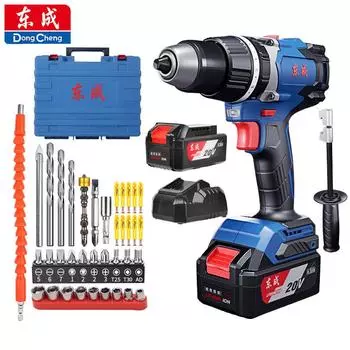 DongCheng 20 В бесщеточная ручная ударная дрель DCJZ03-13E Промышленная ударная дрель с высоким крутящим моментом, отвертка 1*Battery