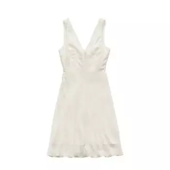 Dongdaemun Elegant Tencel Slim Looking Sleeveless Dress Cream M