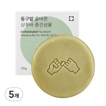 Donggubat Correct Shampoo Bar for Normal to Dry Skin, 120g, 5 pieces