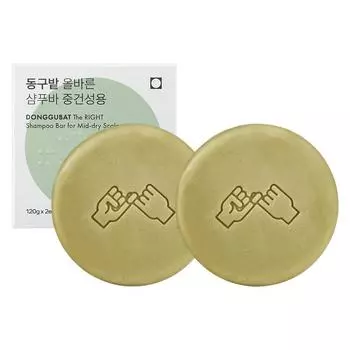 Donggubat Correct Shampoo Bar for normal to dry skin, 120g, 2 pieces
