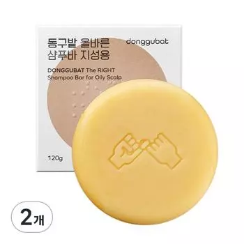 Donggubat Correct Shampoo Bar, Mugwort Fragrance for Oily Skin, 120g, 2 Pieces