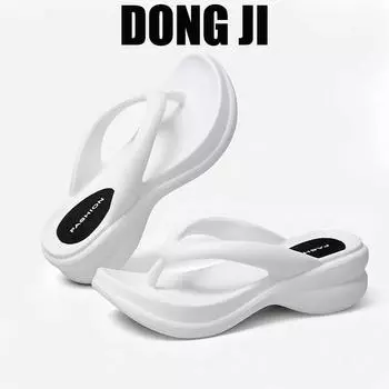 [DongJI] Нишевый дизайн, классные тапочки, женские, лето 2024, новые домашние и уличные шлепанцы с толстой подошвой 39 розовый