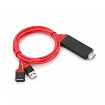 Dongle USB Male + USB Female to HDMI Male 1080P HDMI Кабели Адаптер красный