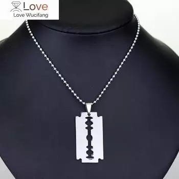 Dongsheng мода серебряный цвет нержавеющая сталь бритвенные лезвия ожерелья мужские ювелирные изделия стальное мужское ожерелье в форме бритвы -30 золотой