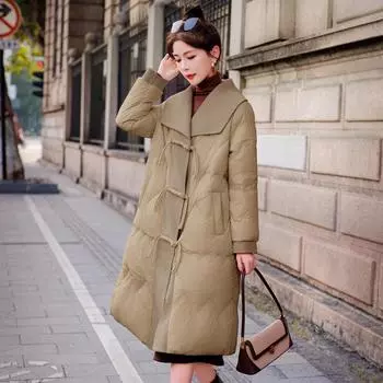 Dongxin Китайский стиль пряжка А версия сращивания двухсторонний кашемировый пуховик 90 белый утиный пух теплая куртка YJ8083 S