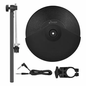 Donner Cymbal Pad 12 дюймов Extended Mute Pad Crash Cymbal Аксессуары для электронных барабанов Держатель тарелок с зажимом для стойки для электронных барабанов для взрослых